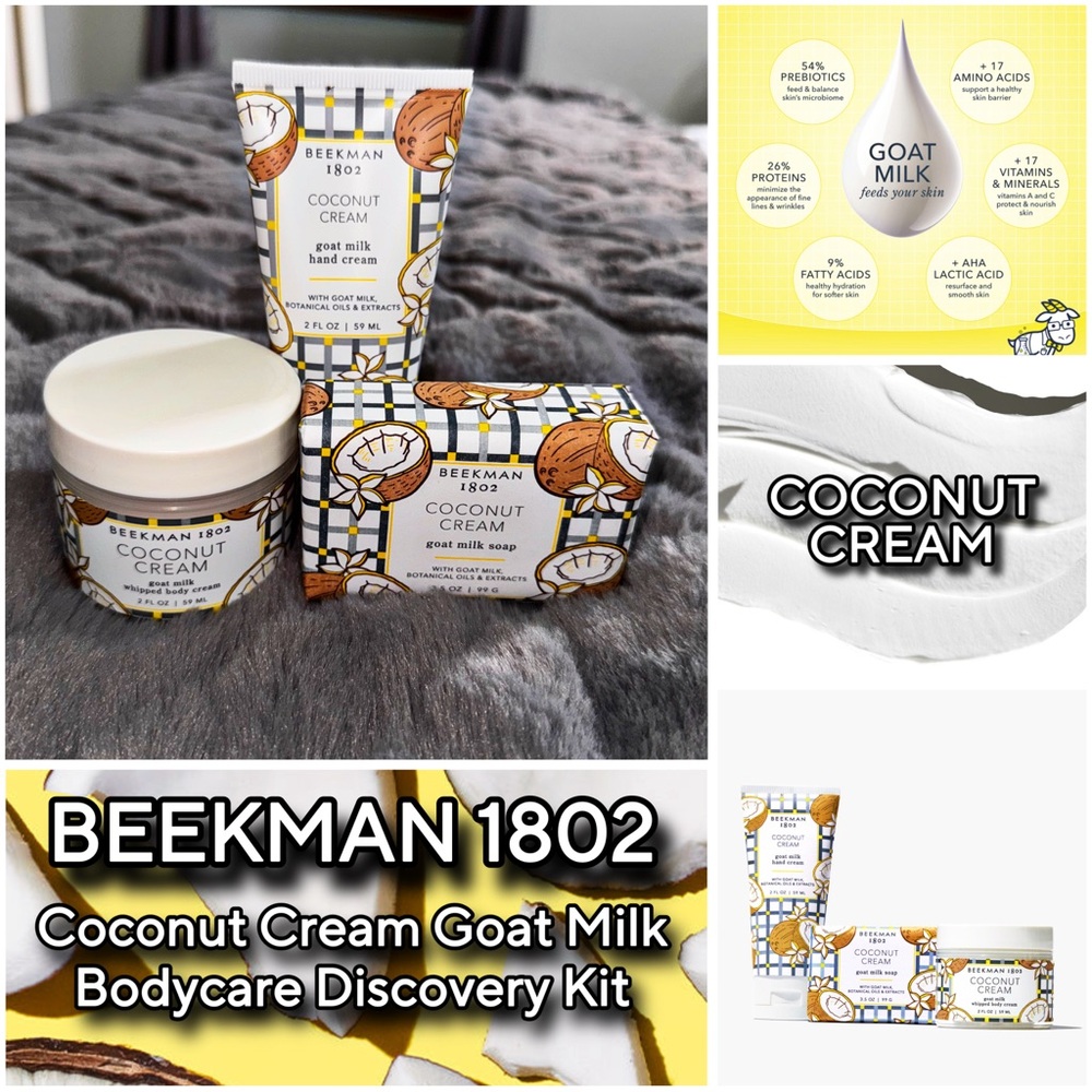 NEW - BEEKMAN 1802 - Coconut Cream Goat Milk Bodycare Discovery Set